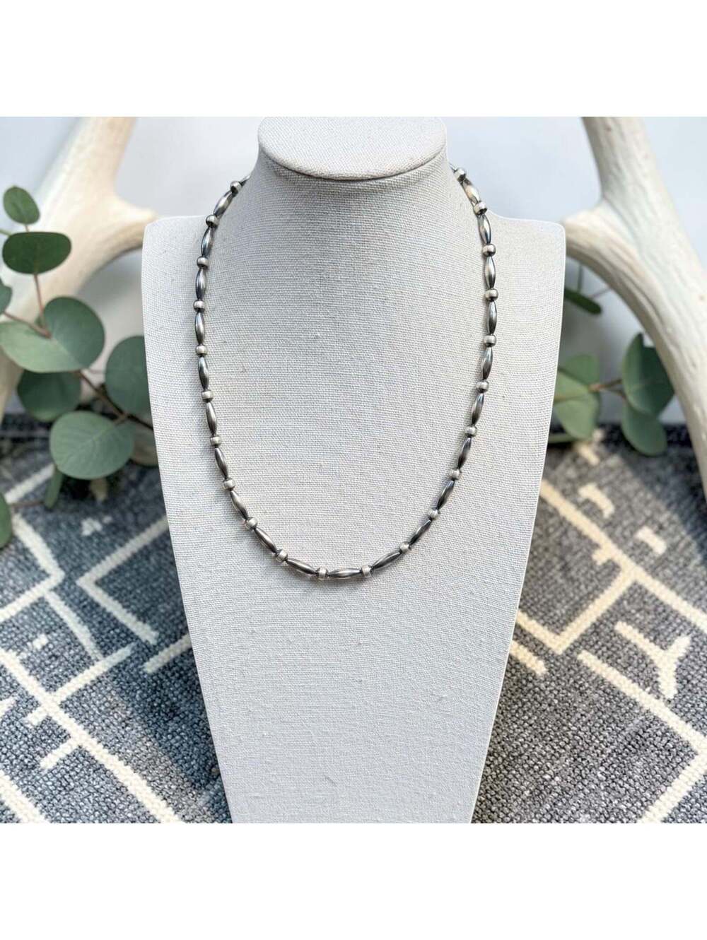 18" Sterling Torpedo Necklace w/ 4-5mm pearls & 4x12 torpedo pearls